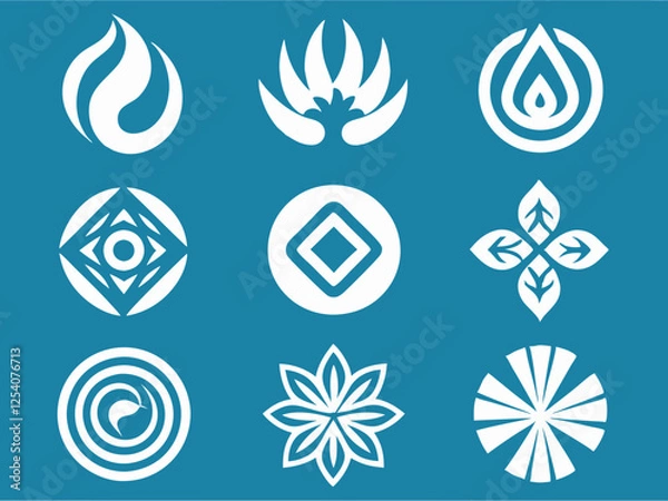 Fototapeta Minimalist Logo Symbol Set Unique Simple Logo Designs 