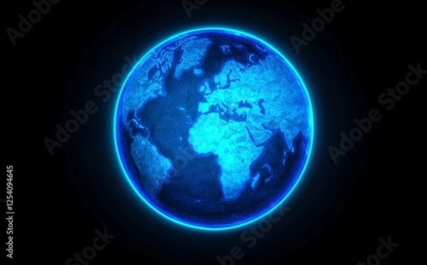 Fototapeta abstract world map with digital texture and pattern, showcasing technology innovation