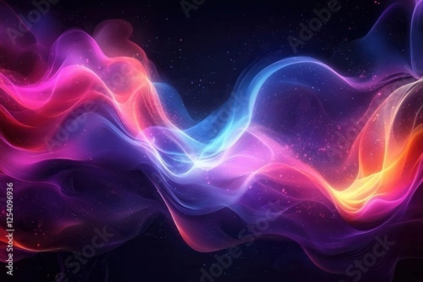 Fototapeta Dynamic waves of color abstract visual art digital creation vibrant scene artistic perspective fluid motion