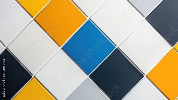 Fototapeta Colorful diamond tile pattern wall background