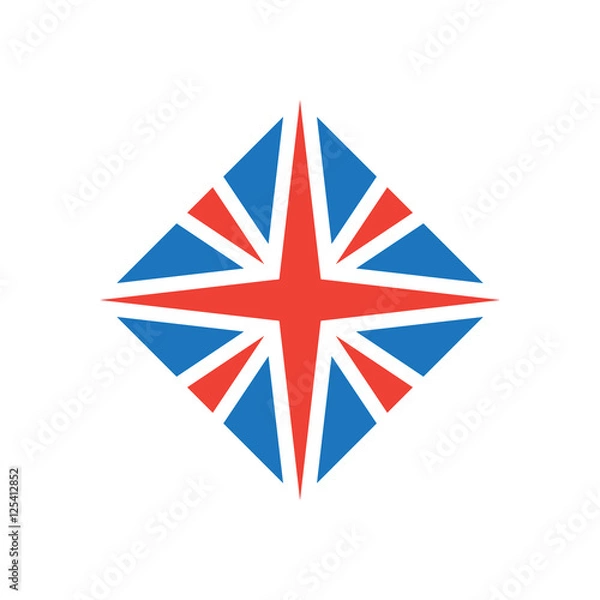 Fototapeta Stylized British flag. Vector icon or design element.