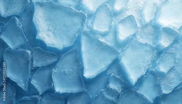 Fototapeta Abstract ice texture background. Blue turquoise winter design with fractured frost crystal pattern. Frozen water surface, glacier, iceberg pattern. Cool icy glacial design.