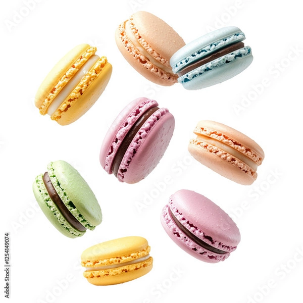 Obraz  Floating Colorful Macarons 