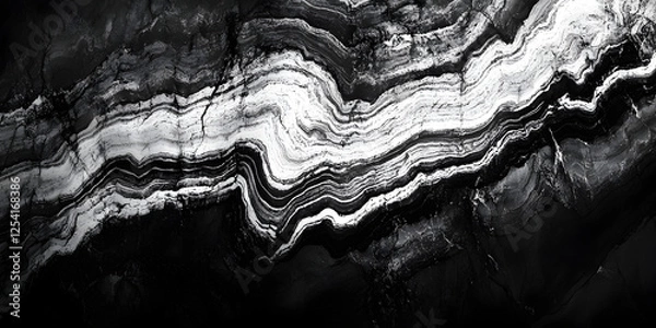 Fototapeta Luxury Black and White Marble Pattern: Abstract Natural Stone Design for Elegant Modern Interiors