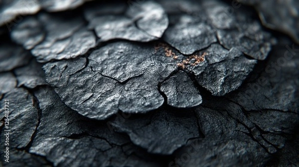 Fototapeta Close-up cracked dark rock texture