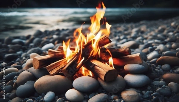 Obraz fire on the beach