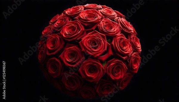 Obraz red rose on black background