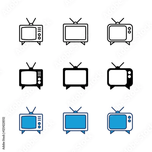 Fototapeta Tv icon set. television icon vector