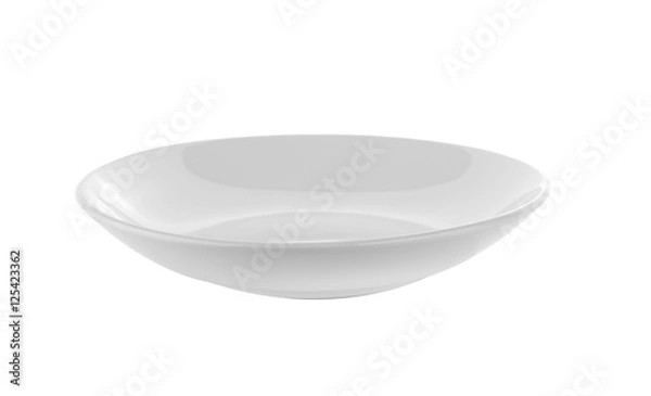 Obraz Empty white plate isolated on  white background