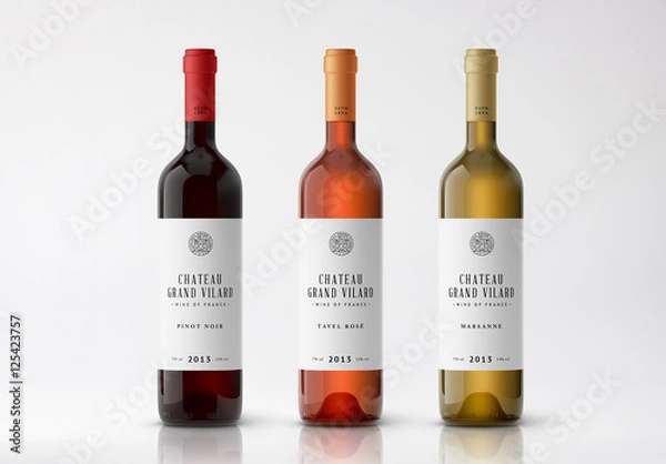 Fototapeta 3 Wine Bottle Mockups 1