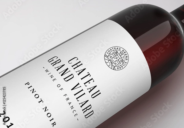 Fototapeta Red Wine Bottle Mockup 1