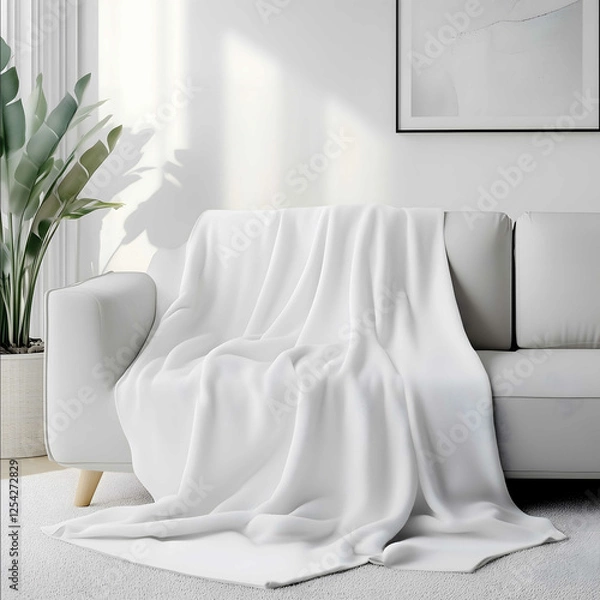 Obraz White Fleece Blanket Mockup blanket ratio 43