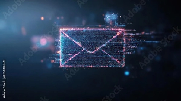 Fototapeta Digital Email Graphic Design In Dark Background