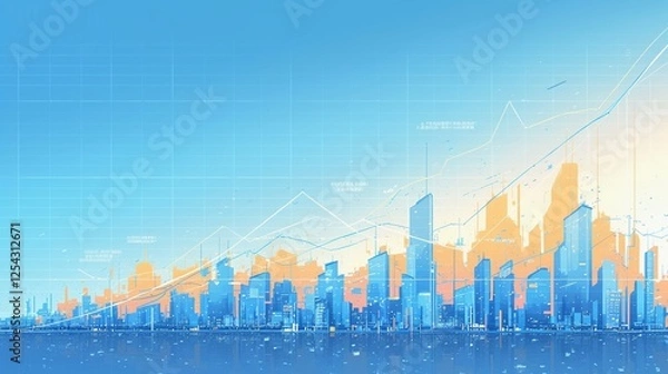 Fototapeta 経済データのトレンドを示すグラフ17