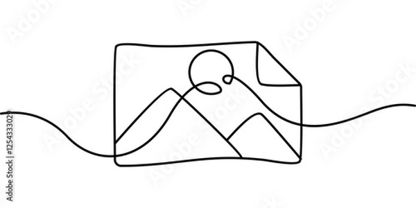 Fototapeta continuous line drawing of image symbols. abstract line art illustration