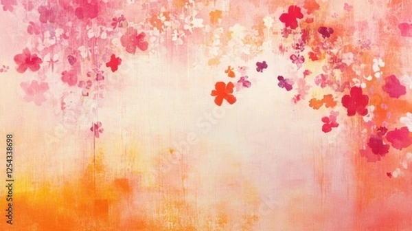 Fototapeta Abstract floral art vibrant spring blooms in nature's garden aesthetic