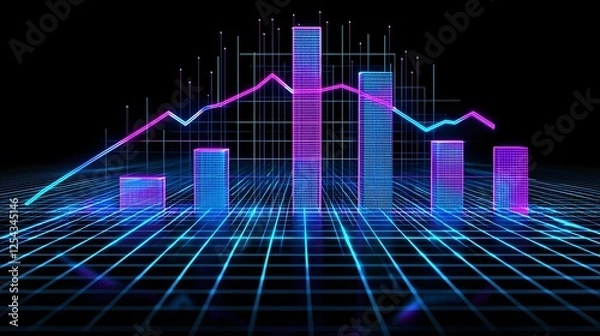 Fototapeta Visualizing Data: Trends & Growth in Markets