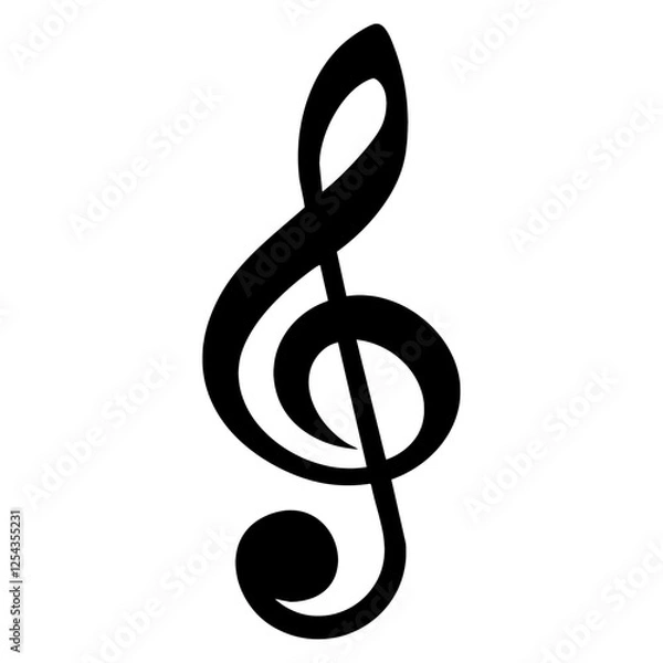 Fototapeta Music note symbol black logo vector