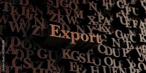Fototapeta Export - Wooden 3D rendered letters/message.  Can be used for an online banner ad or a print postcard.