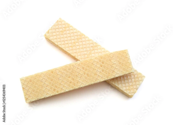 Obraz Vanilla wafers on white background.