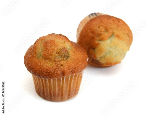 Obraz Isolated muffin on white background