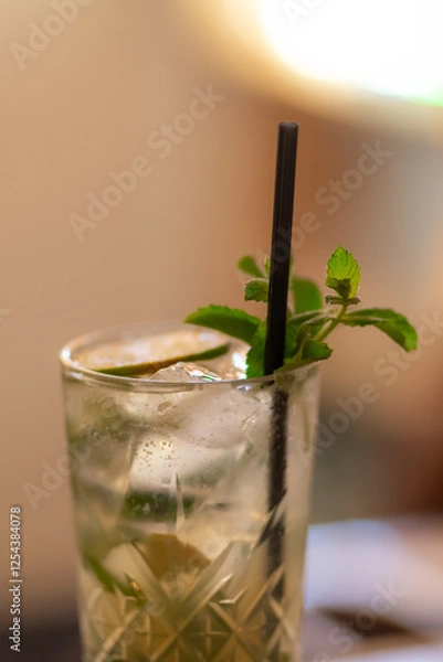 Obraz bartender photo - preparing a mojito in different glasses