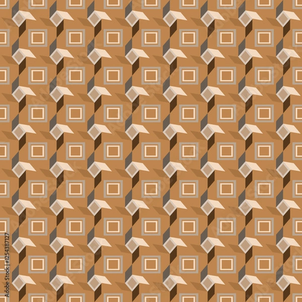 Obraz Vintage Geometric Seamless Pattern with 3D Cube Effect