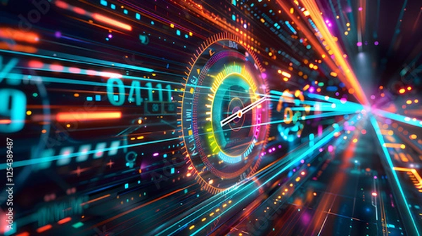 Fototapeta High Performance Internet Connection: Comprehensive Digital Speed Test Analysis
