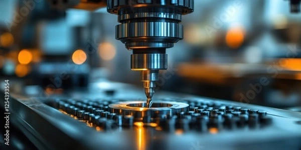 Fototapeta Precision Machining: Industrial Automation Close-up