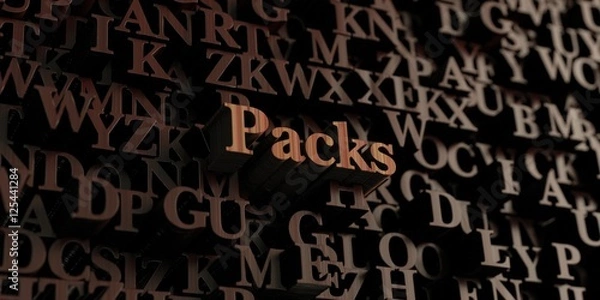 Fototapeta Packs - Wooden 3D rendered letters/message.  Can be used for an online banner ad or a print postcard.