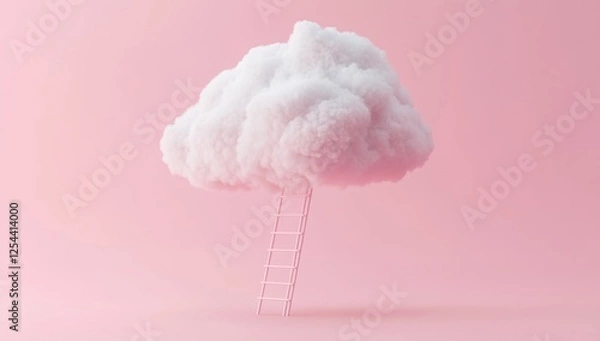 Fototapeta Reaching for Dreams: A Ladder to the Clouds