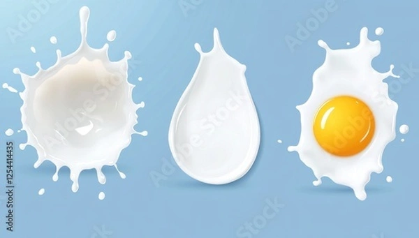 Obraz Milk Splashes with Egg Yolk