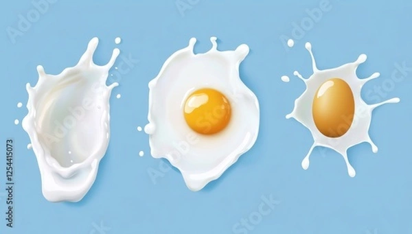 Obraz Eggs in Milk Splashes