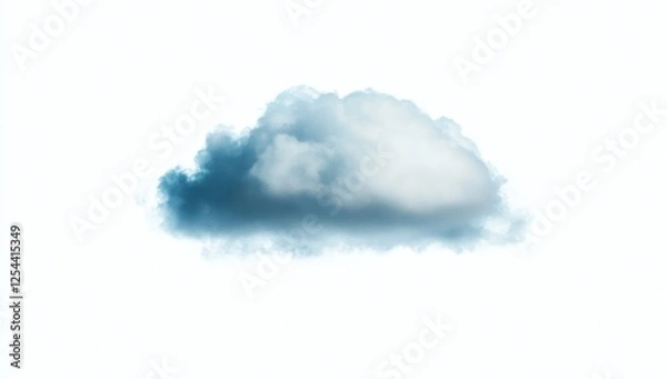 Obraz Isolated Blue Cloud Against White Background