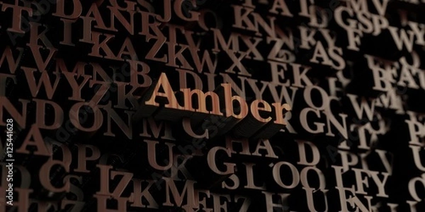 Fototapeta Amber - Wooden 3D rendered letters/message.  Can be used for an online banner ad or a print postcard.