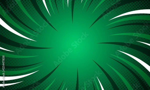 Obraz Comic style vibrant green sunburst background.