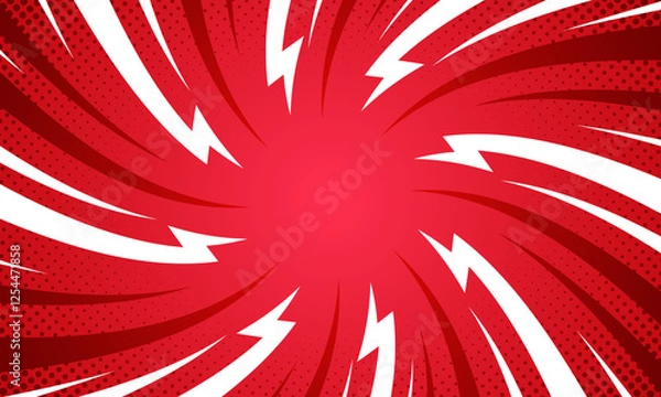 Obraz Comic style vibrant red sunburst background.