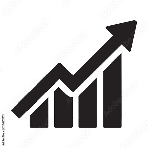 Obraz Bars, growth, chart, arrow, sales icon