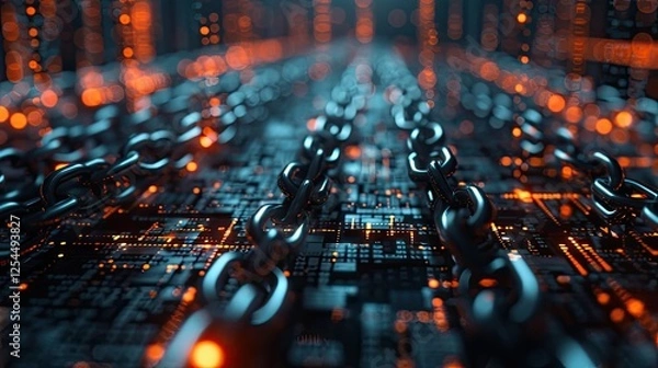Fototapeta secure blockchain technology ensuring data integrity and transparency
