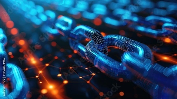 Fototapeta secure blockchain technology ensuring data integrity and transparency