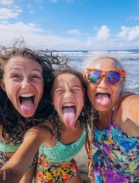 Obraz Beach Fun with Three Generations