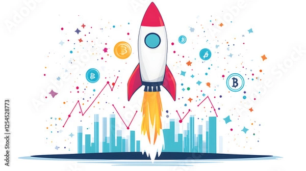 Obraz Bitcoin Investment Rocket Launch: Charting a Course to Success