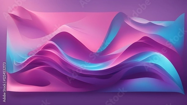 Obraz Abstract waves in vibrant pink and blue hues create a dynamic, flowing visual effect.