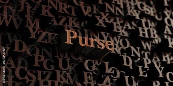 Obraz Purse - Wooden 3D rendered letters/message.  Can be used for an online banner ad or a print postcard.