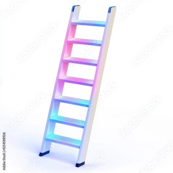 Fototapeta Modern Colorful Ladder with Gradient Lighting Effect for Creative Interior and Design Projects