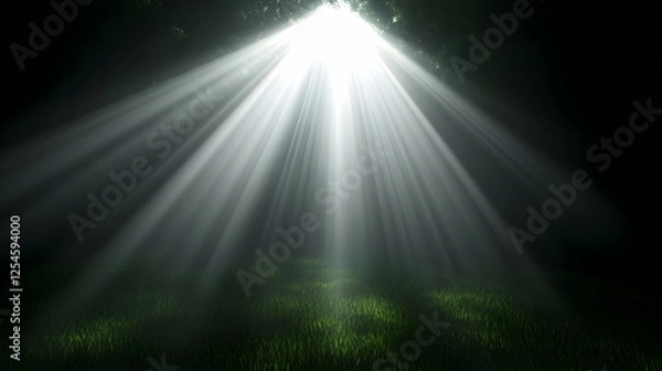 Fototapeta 3D Grassland Light Rays Background