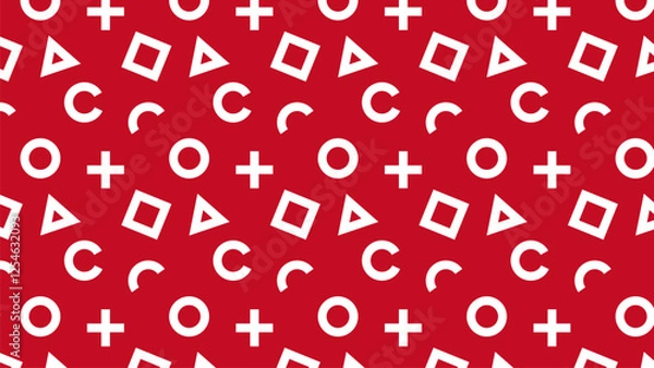Fototapeta Cute geometric pattern background (red and white)