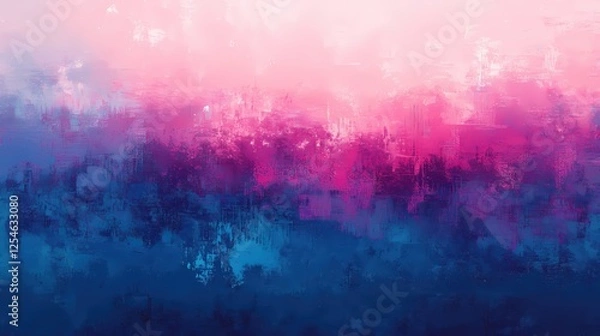 Fototapeta Abstract gradient painting with blue and pink hues creating a dreamy and modern artwork