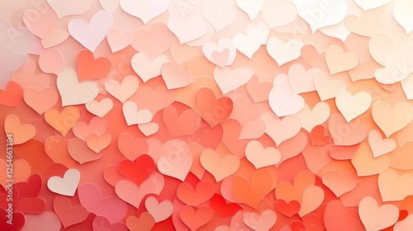 Obraz Papercut style background, pink heart shape