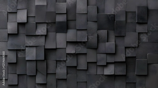Fototapeta Dark Gray 3D Block Background Illustration